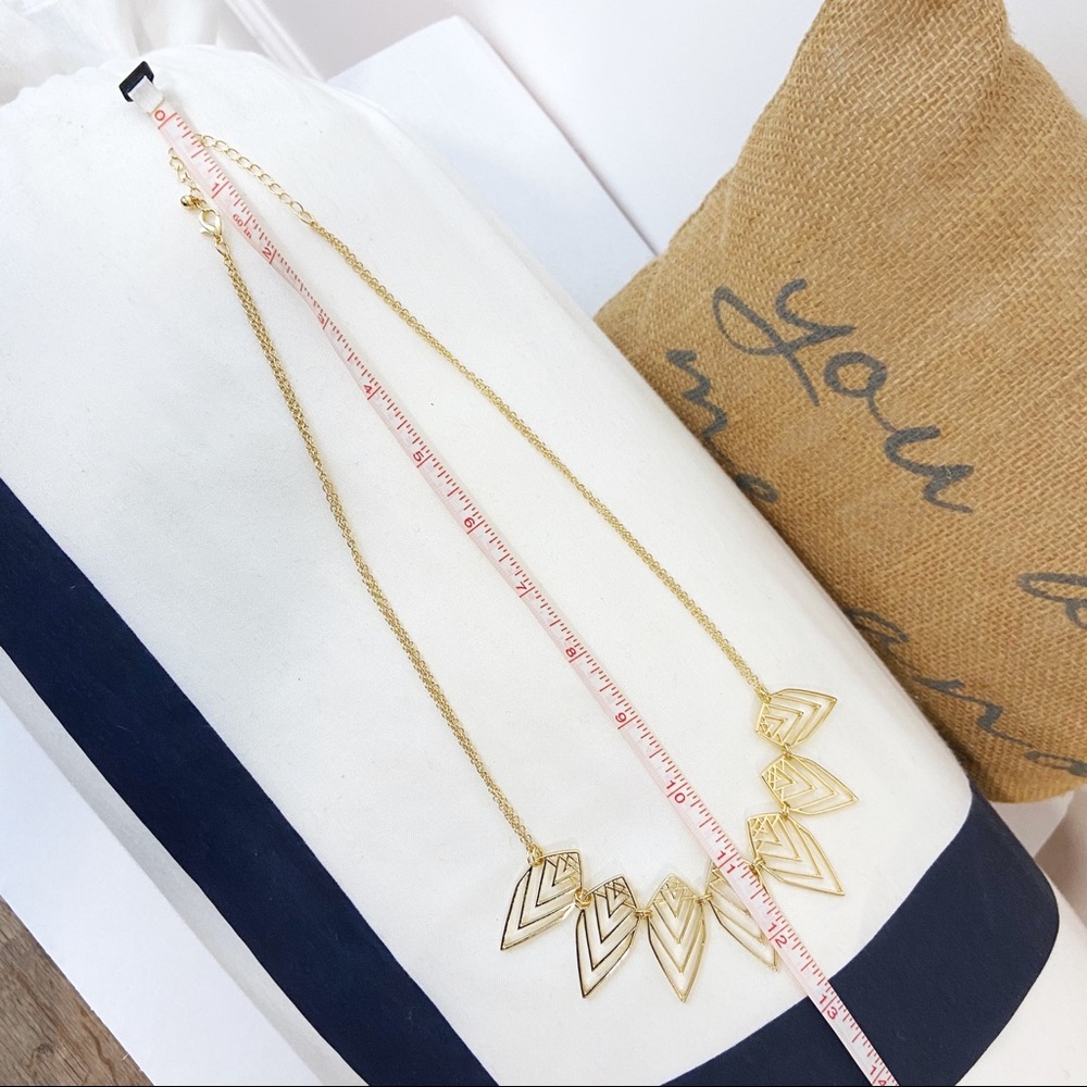 🎀 NEW Gold Geometric Boho Multilink Necklace - Picture 4 of 6